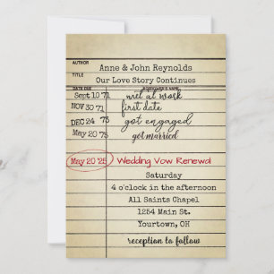Renovação de Vow de Casamento de Cartão de Bibliot