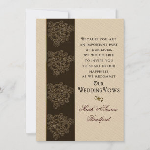 Renovando Convite de Vows de Casamento- Marrom/beg