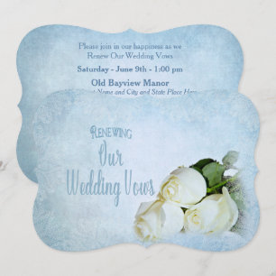 Renovando Convite de Vows de Casamento - Rosas Bra