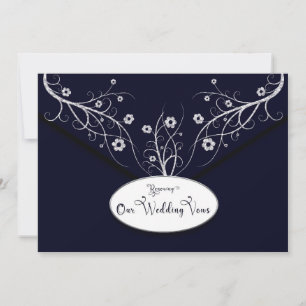 Renovando Marinho de Convite de Vows de Casamento 