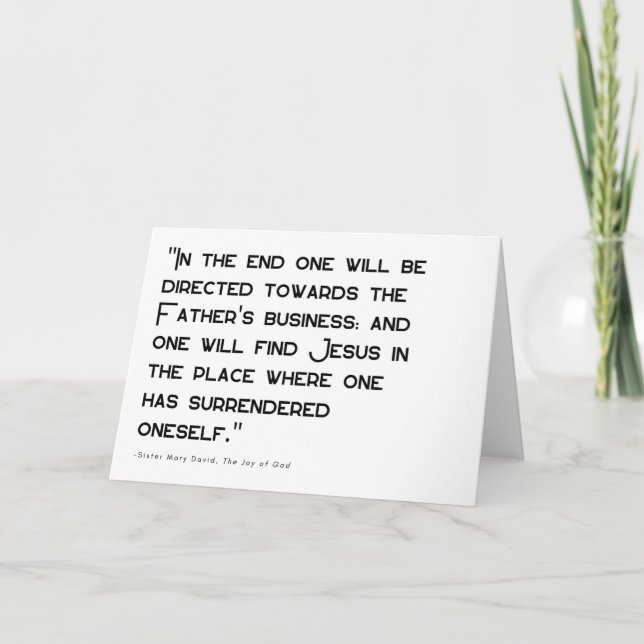 Renúncia e Paz - Cartão Saudável Religioso (Frente)