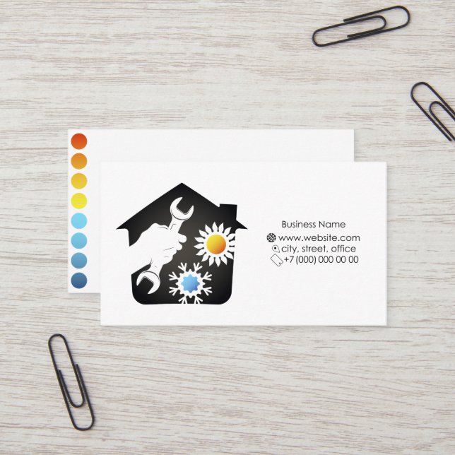 reparação de cartão de visita air-condicionado (Frente/Verso In Situ)