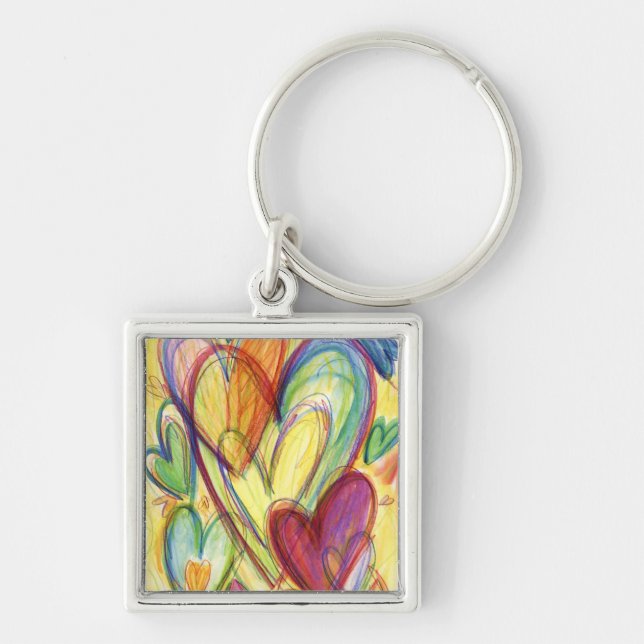 Reparando Corações Chaveiro Quadrado (Frente)