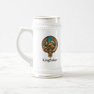 Repouso de Kingfisher sobre Caneca de cerveja de C
