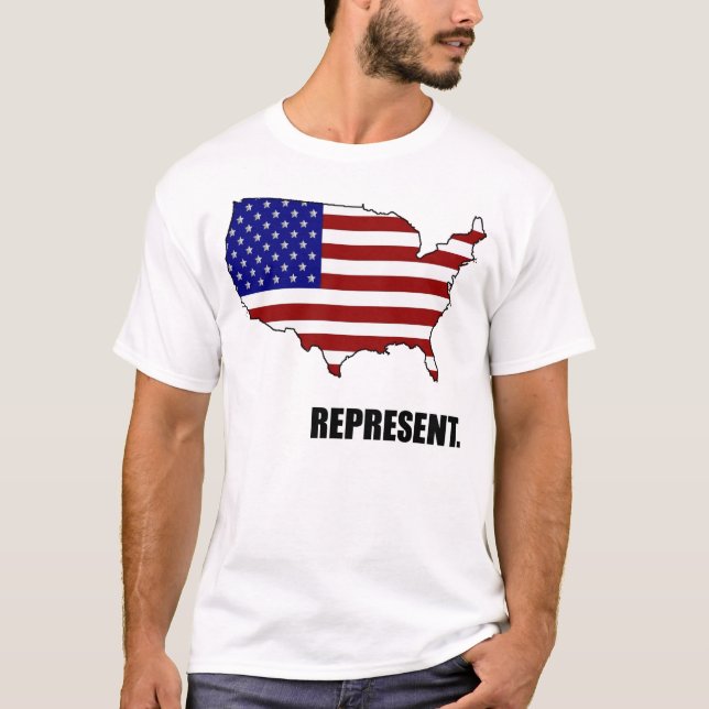 Represente o t-shirt dos EUA (Frente)