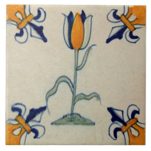 Repro Azulejo de exclusão de tulipas amarelas trad