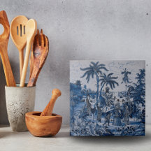 Repro Chinoiserie Delft Blue e White Azulejo