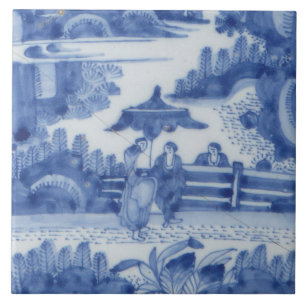 Repro Delft Azulejo Chinoiserie Decoupage Azul Bra