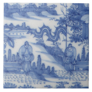 Repro Delft Azulejo Chinoiserie Decoupage Azul Bra