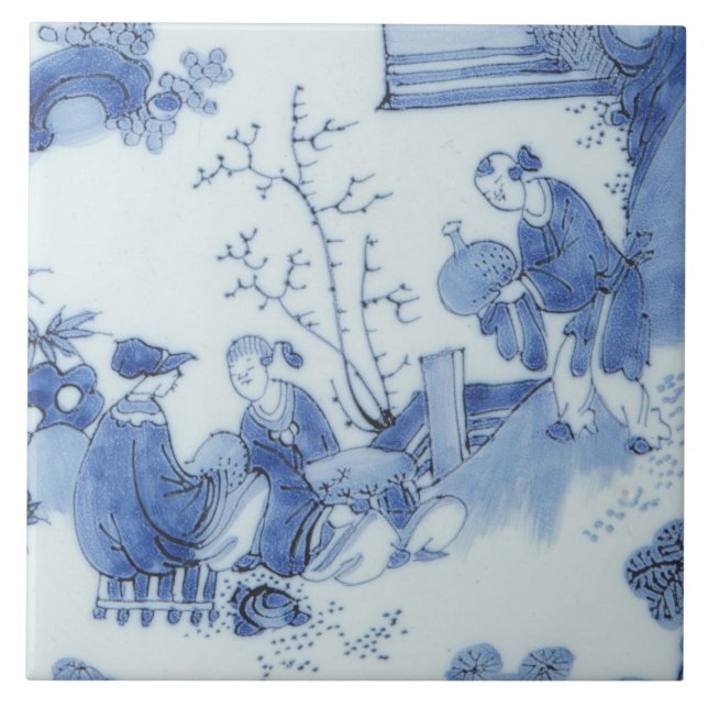 Repro Delft Azulejo Chinoiserie Decoupage Azul Bra (Frente)