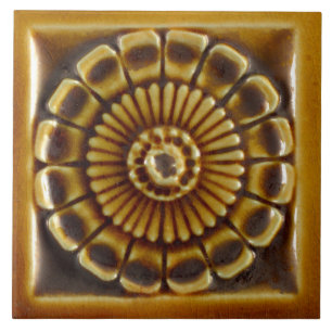 Repro Espanhol Azulejos Mustard Azulejo Floral