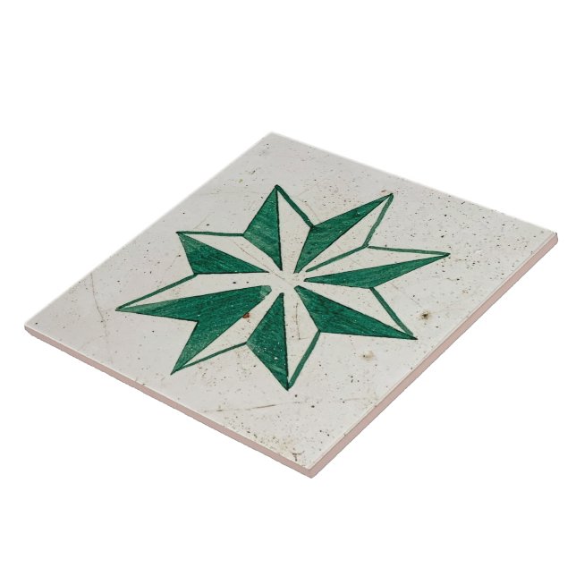 Repro Espanhol Geométrico Azulejos Floral Green (Lateral)