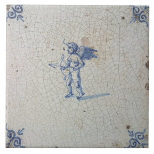 Reprodução de azulejos antigos Delft azuis e branc