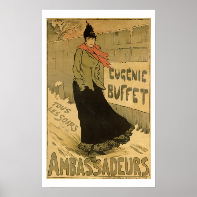 Reprodução de uma poster publicitária Eugenie Buff (Frente)