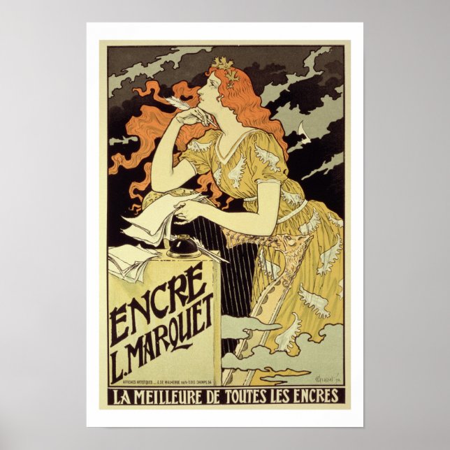 Reprodução de uma poster publicitária "Marquet Ink (Frente)