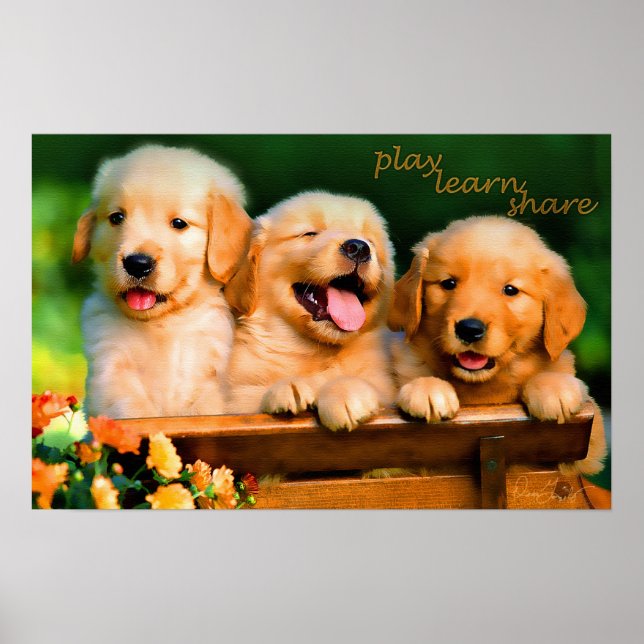 Reproduzir Impressão de Compartilhar Puppies de Ap (Frente)