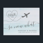 Reprogramando Anúncio de Terreno Funny TBD<br><div class="desc">Cartão postal de adiamento do casamento do Destino de Praia permite que seus convidados saibam de forma engraçada e humorística que sua localização ou data de casamento (ou ambos) precisa ser remarcada ou alterada devido a restrições de viagem, enquanto você ainda está descobrindo como mudar os planos de casamento. A...</div>