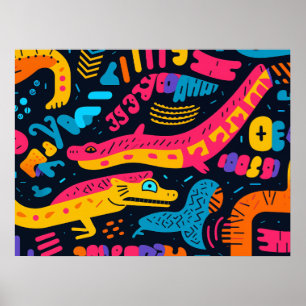 Répteis com cores vibrantes Poster