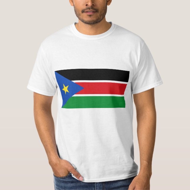 República da bandeira sul de Sudão no camiseta e (Frente)