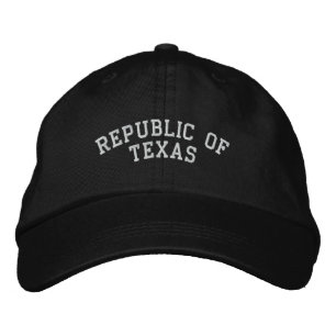 República do Texas bordado em preto Boné ajustável