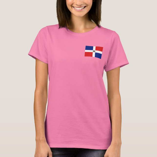 República Dominicana Flag e Map Dk T-Shirt (Frente)