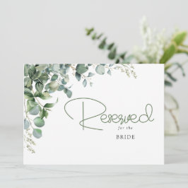 Reserva de casamento de folhas de eucalipto verde 