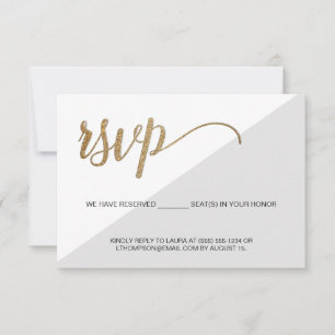 Reservado assento RSVP Ouro Cinza Moderno sem envi