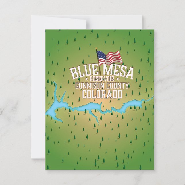Reservatório Blue Mesa, Gunnison, Mapa do Condado  (Frente)