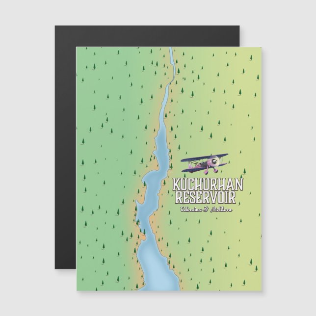 Reservatório de Kuchurhan Ucrânia & Moldávia Mapa (Frente/Verso)