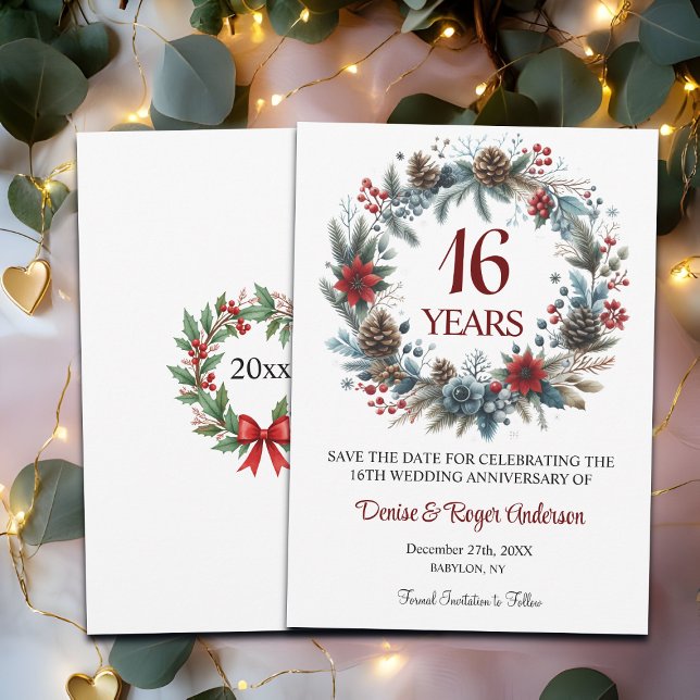 Reserve A Data 16.º aniversário de casamento Inverno (Criador carregado)