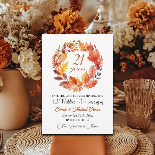 Reserve A Data 21rua Casamento Aniversário Fall Floral (Criador carregado)