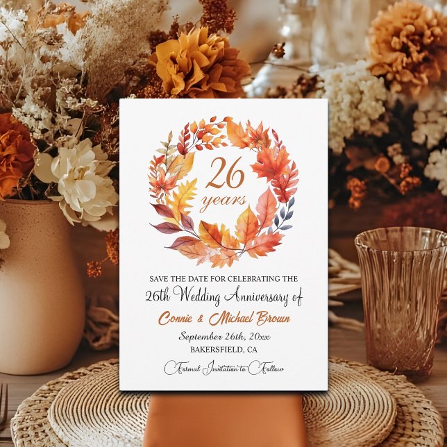 Reserve A Data 26º Aniversário do Casamento Fall Floral (Criador carregado)