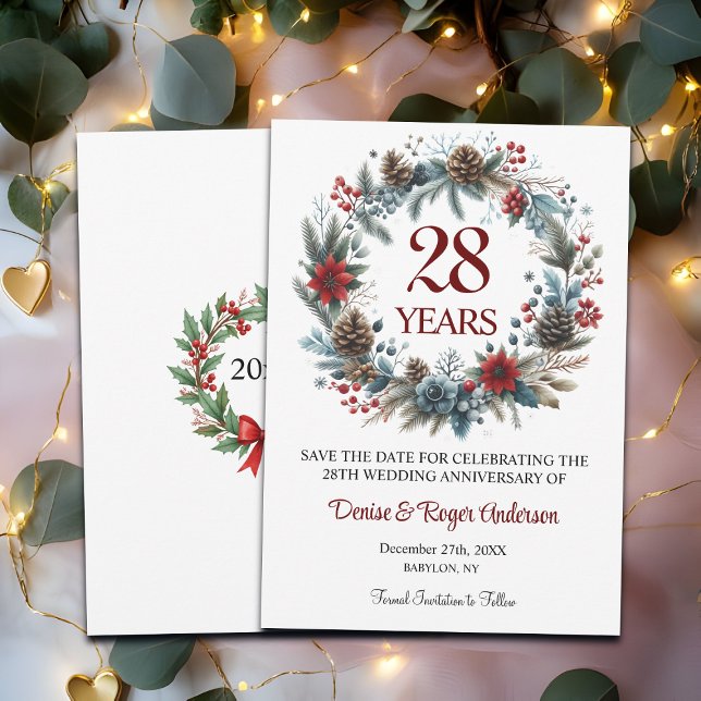 Reserve A Data 28º Aniversário de Casamento Inverno (Criador carregado)