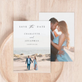 Reserve A Data 2 Fotos Clássica De Casamento Escrito Em Mão Elega