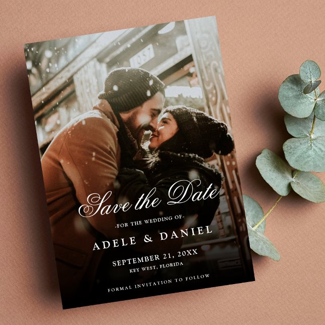 Reserve A Data 2 Lados Foto Save the Date Casamento Moderno  (Criador carregado)