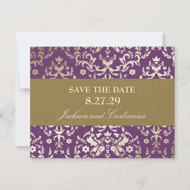 Reserve A Data 311-Dazzling Damask Dourado Ivory Salvar a Data (Frente)