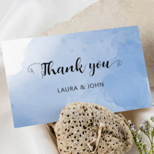 Reserve A Data 3,5" x 5" Flat Modern Watercolor Blue Obrigado