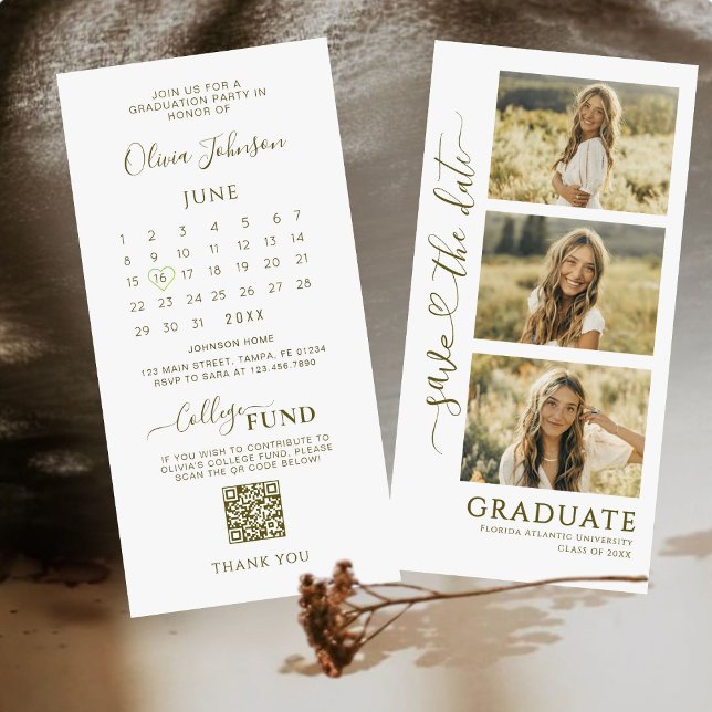 Reserve A Data 3 Graduação de Faixa de Fotos Salvar a Data | Códi (Criador carregado)