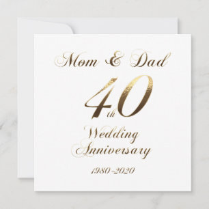 Reserve A Data 40º Aniversário de Casamento Pais 2020 Elegante