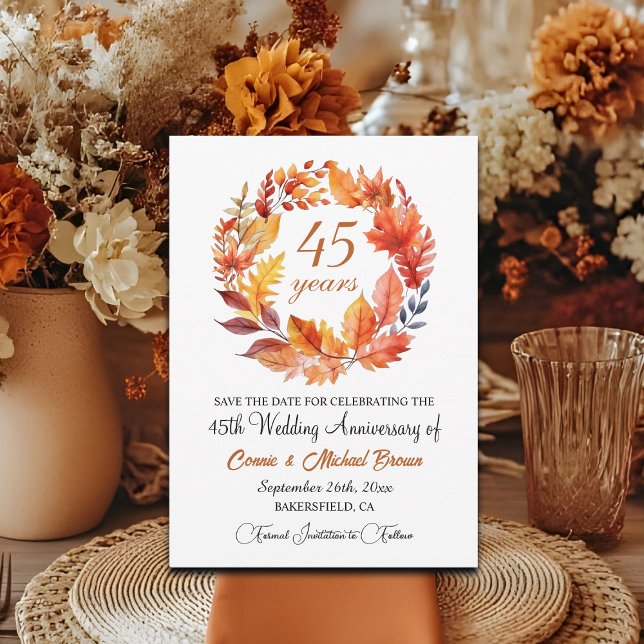Reserve A Data 45º Aniversário do Casamento Fall Floral (Criador carregado)
