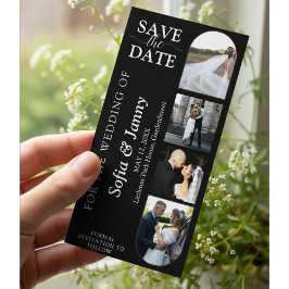 Reserve A Data 4 Photo Booth Style Wedding Save the Date Bookmark