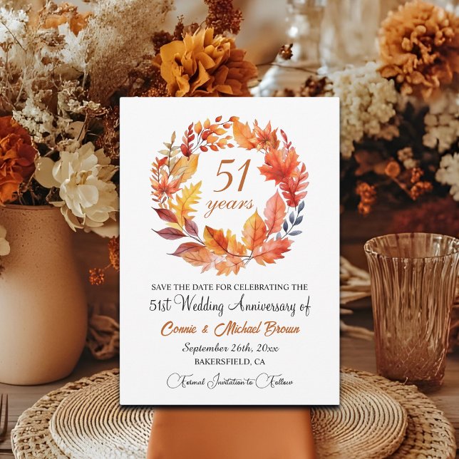 Reserve A Data 51rua Casamento Aniversário Fall Floral (Criador carregado)