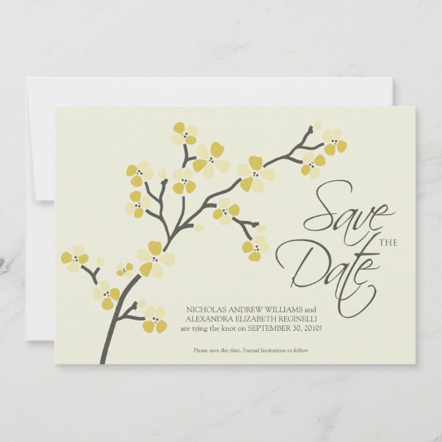 Reserve A Data 5X7 Cherry Blossom Designer Salvar Data 2 Citros (Frente)