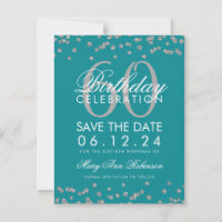 60º aniversário do Silver Teal Confetti