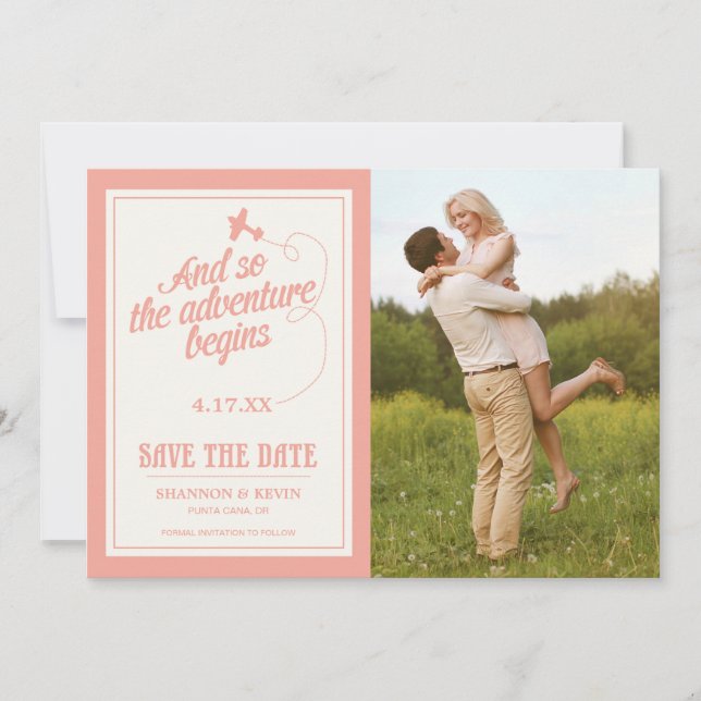 Reserve A Data A Aventura Começa | Destino - Salvar a Data (Frente)