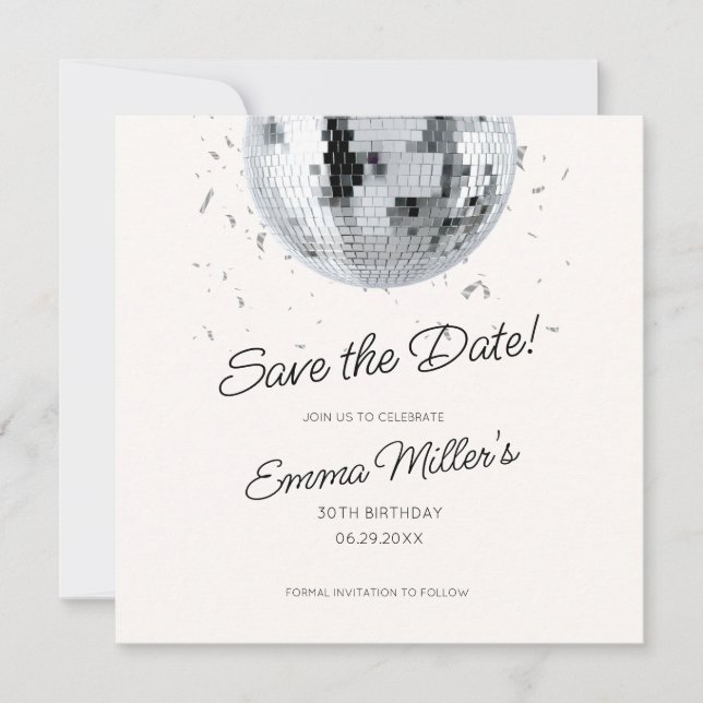 Reserve A Data A Celebração De Aniversário Da Disco Salva A Data (Frente)