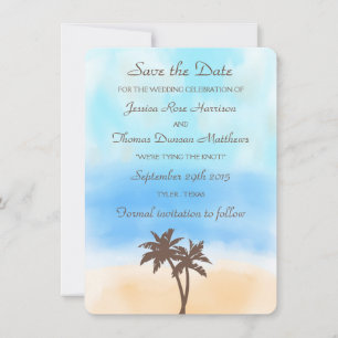 Reserve A Data A coleção de casamentos de praia de Watercolor