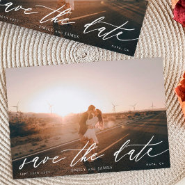 Reserve A Data A Foto Moderna de Casamento Preto e Branco