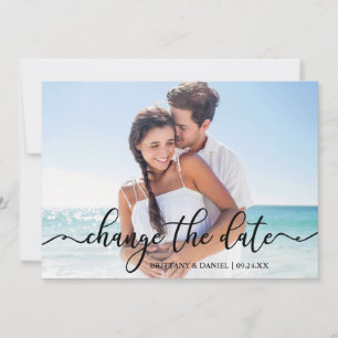 Reserve A Data A Nova Data Da Caligrafia Elegante Altera O Cartã