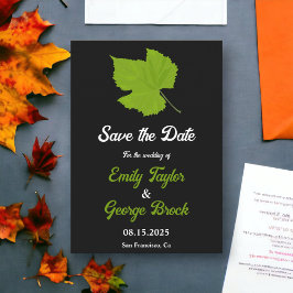 Reserve A Data A Queda Verde Elegante Deixa Casamento Floral Negr